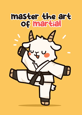 Cute Goat Doing Martial Arts