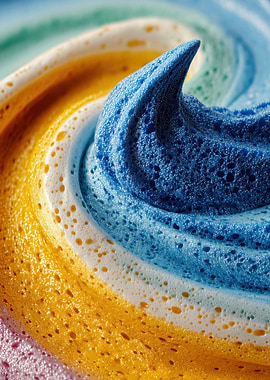Swirl of Colorful Dessert Foam