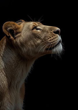 Majestic Lioness looking up