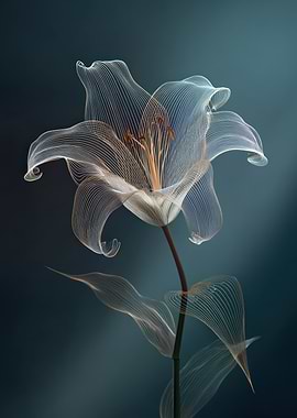 Wireframe Lily Flower