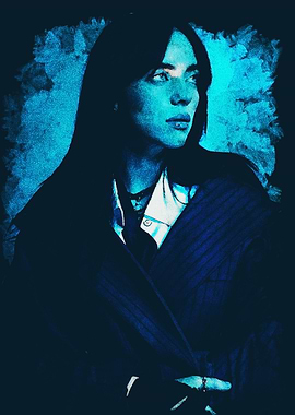 Billie Eilish in Blue Tones