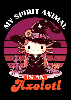 Cute Axolotl Witch