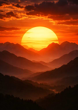 Misty Mountain Sunrise