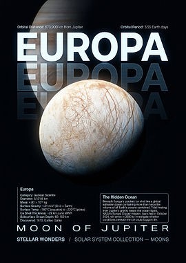 Europa Moon of Jupiter Poster