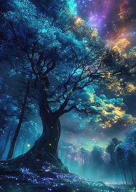 Enchanted Forest at Night