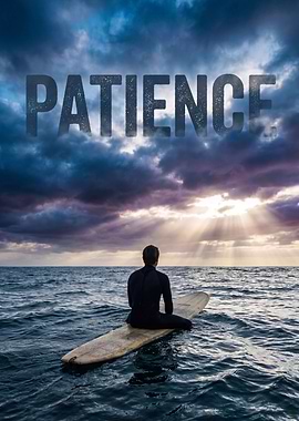 Surfer waiting for waves