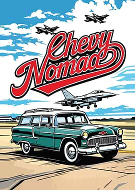Chevy Nomad and Fighter Jets