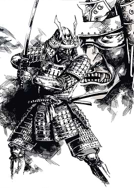 Samurai warrior in battle