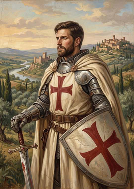 Knight in Armor with Sword and Shield