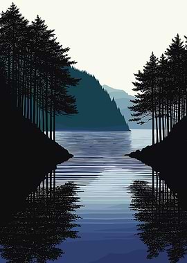 Serene Forest Lake Reflection