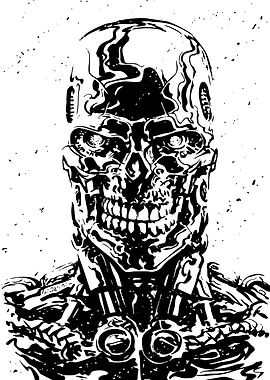 Terminator Skull Robot Portrait