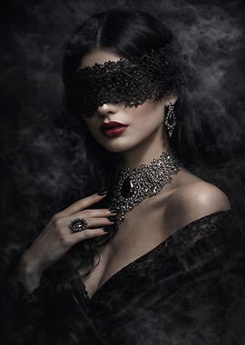 Gothic Woman in Black Lace