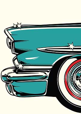 Retro Teal Car Detail