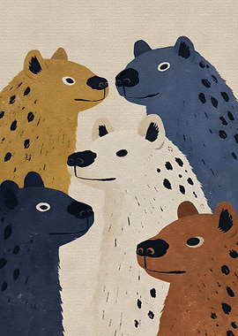 Group of Hyenas Illustration