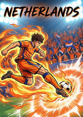 Netherlands Soccer Player on Fire