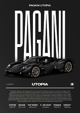 Pagani Utopia Hypercar Car Poster