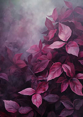 Burgundy Dark Floral Art