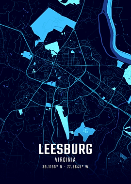 Leesburg Virginia Midnight City Map