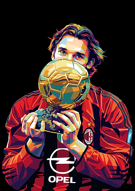 Footballer with Golden Trophy