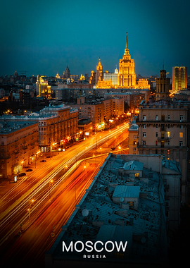 Moscow Cityscape at Night