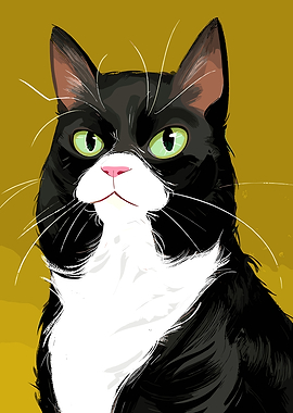 Tuxedo Cat Portrait