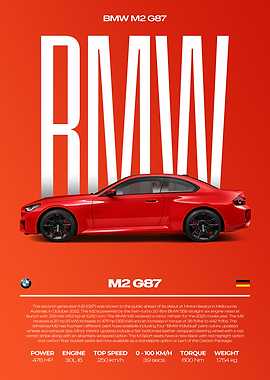 BMW M2 G87 Car Poster