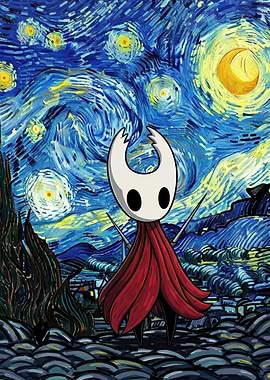 Hornet in Hollow Knight Starry Night