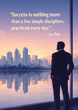 Man looking at city skyline at sunset