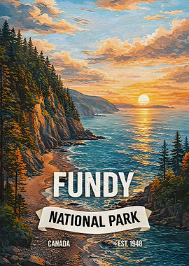 Fundy National Park Vintage Poster