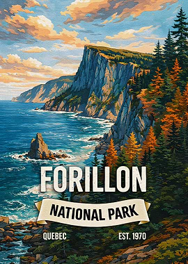 Forillon National Park Vintage Poster