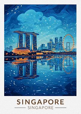 Singapore Skyline Reflection