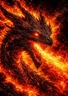 Fiery Dragon Breathing Fire