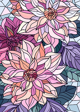 Stained Glass Floral Pattern