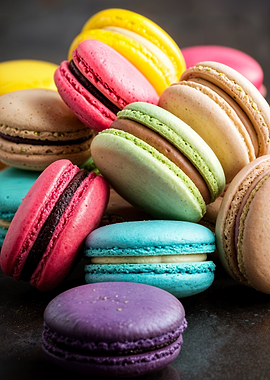 Colorful Macarons Stacked