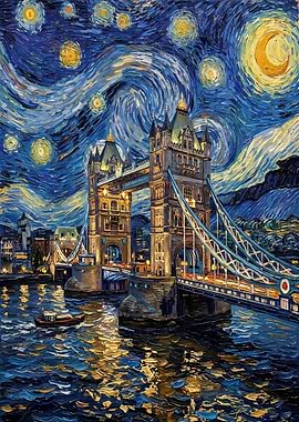 Starry Night Tower Bridgeu