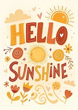 Hello Sunshine Text Art