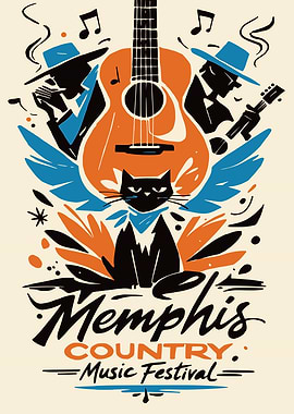 Memphis Country Music Poster