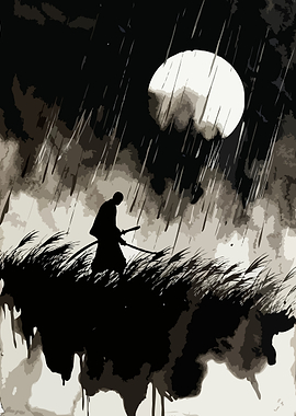 Samurai in the Ink Smoke