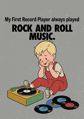 Boy Listening to Rock and Roll Music