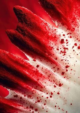 Red Powder on White Petals