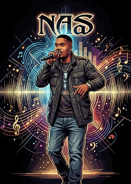 Nas performing on stage