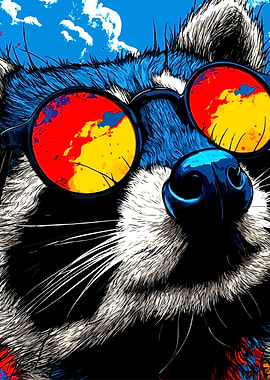 Cool Raccoon Wearing Sunglasses