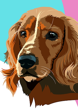 Stylized Portrait of a Cocker Spaniel