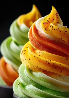 Colorful Swirled Ice Cream