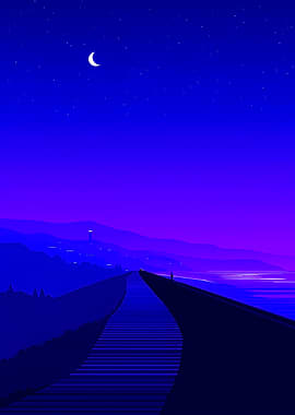 Moonlit Coastal Path