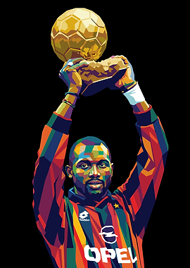 Pop Art Footballer with Trophy