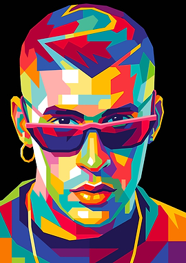Bad Bunny Pop Art Portrait