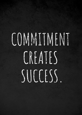 Commitment Creates Success text art