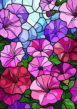 Stained Glass Petunias