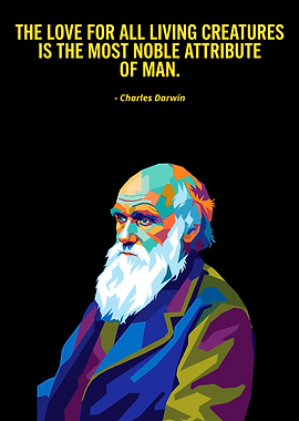 Charles Darwin Pop Art Portrait